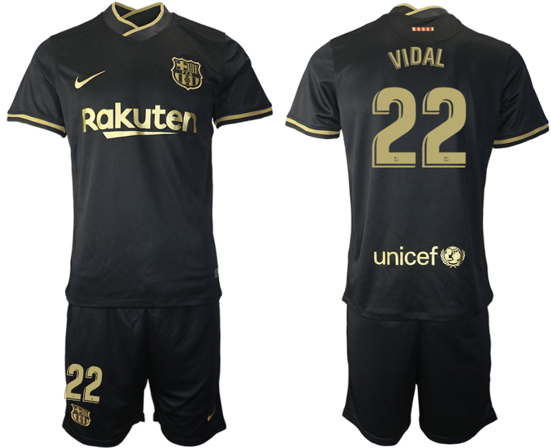 Men 2020-2021 club Barcelona away #22 black Soccer Jerseys